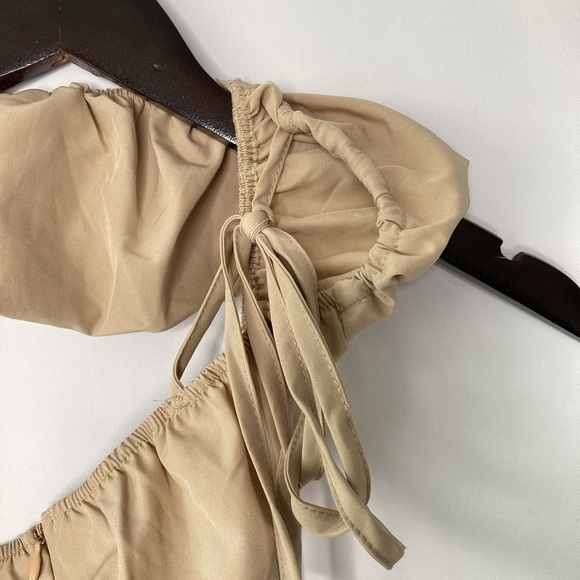 PrettyLittleThing Stone Strappy Cut Out Knotted Skirt Midaxi Dress Size 2 - Picture 15 of 15